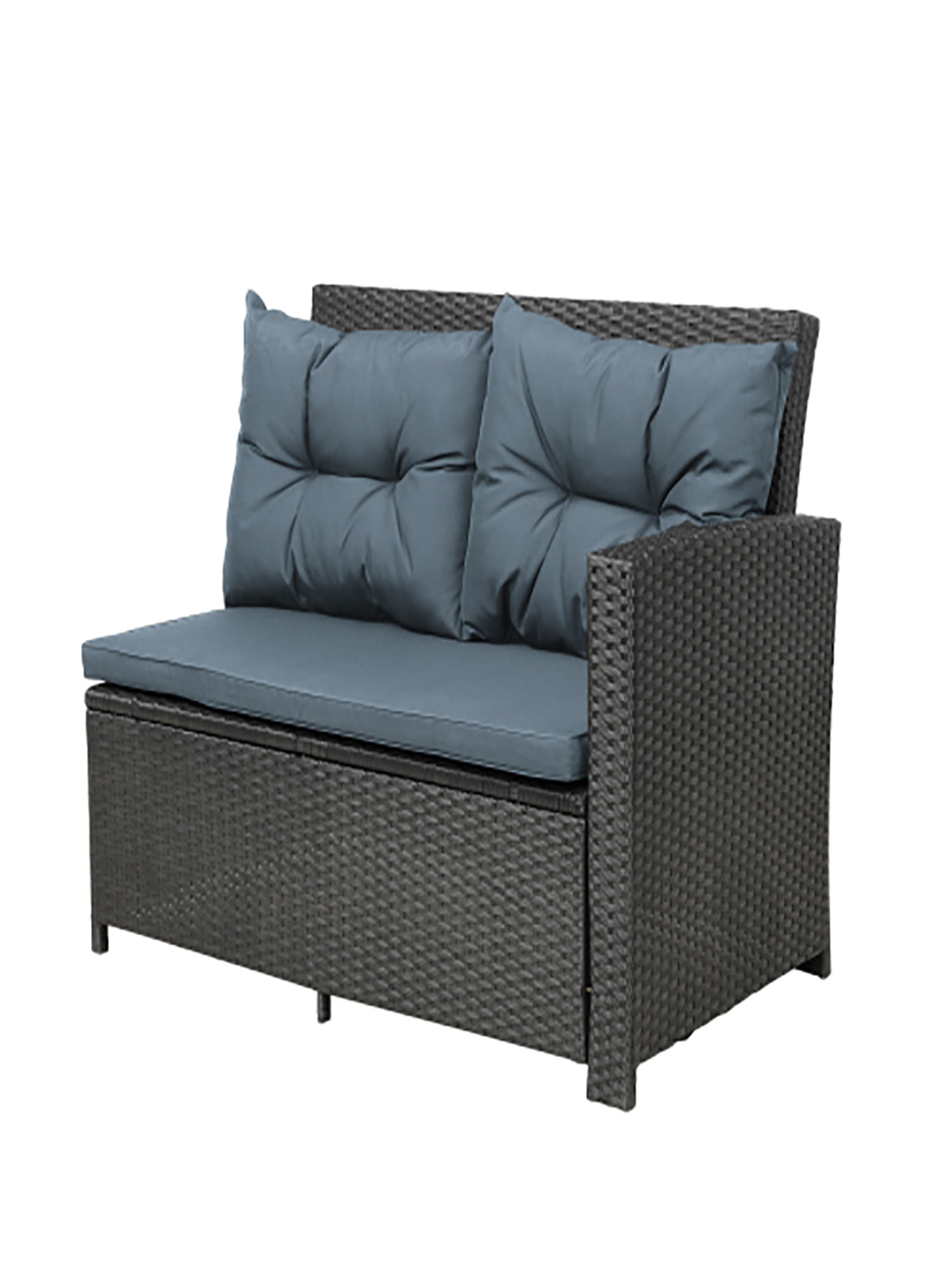 Kepooman 6-Piece Patio Furniture Set with Table and Bench for Backyard, Garden and Pool (Black) Kepooman 6-Piece Patio Furniture Set with Table and Bench for Backyard, Garden and Pool (Black)