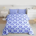 thumbnail image 2 of Homewish Ribbon Bow Knot Queen Comforter Set,Cartoon Heart Diamond Bedding Sets,Blue Bow Ribbon Bedding Comforter Set For Teens,Luxury Bedroom Decor Reversible,3 Pieces, 2 of 8