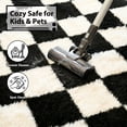 thumbnail image 6 of Pentantan 5’x 8’ Shag Area Rugs, Soft Fluffy Modern Checkered Indoor Carpet for Living Room Bedroom, Black & White, 6 of 7