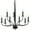 Black, variant on Durrell Collection Nine-Light Brushed Nickel Coastal Chandelier Light