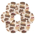 thumbnail image 7 of Yayeee 6 PCS Drink Coasters with Holder Set Woven Absorbent Round Tabletop Hot Pad, White Cakes Pattern, 7 of 7