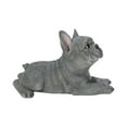 thumbnail image 4 of Hi-Line Gift Ltd. Tranquil Blue Hues: Polyresin Lying French Bulldog Figurine in Grey Blue, 4 of 6