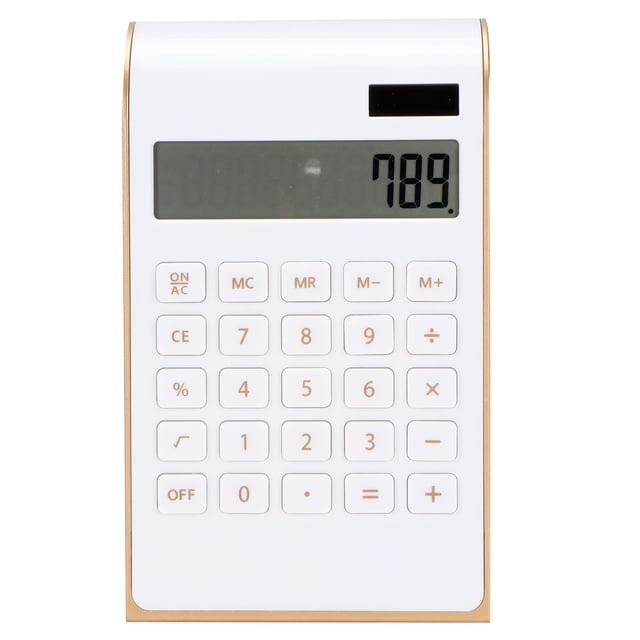 Calculadora portátil de 10 dígitos, ultradelgada, con energía solar, para el hogar, la oficina y los negocios, con pantalla LCD blanca.
