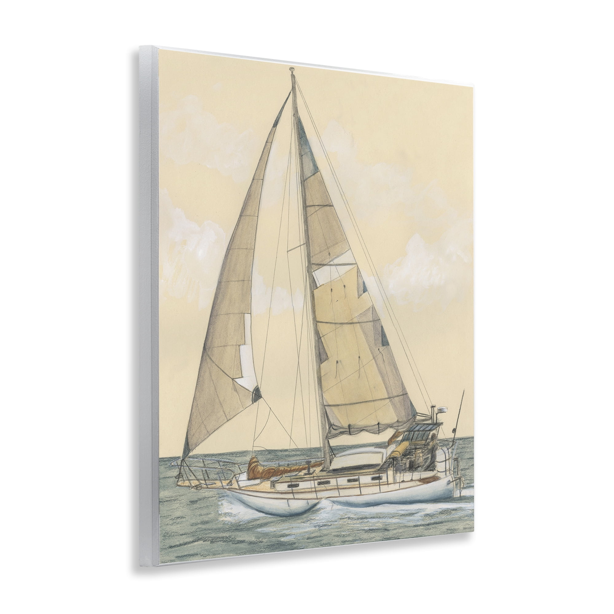 Stupell Industries Detailed Sailboat View Transportation Painting Unframed Art Print Wall Art, 11 x 14