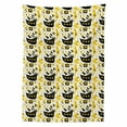 thumbnail image 2 of Pirate Tablecloth, Sea Doodle Pattern Ship Crab Seahorse Treasure Island Starfish, Rectangle Satin Table Cover Accent for Dining Room and Kitchen, 60" X 90", Earth Yellow and Black, by Ambesonne, 2 of 2