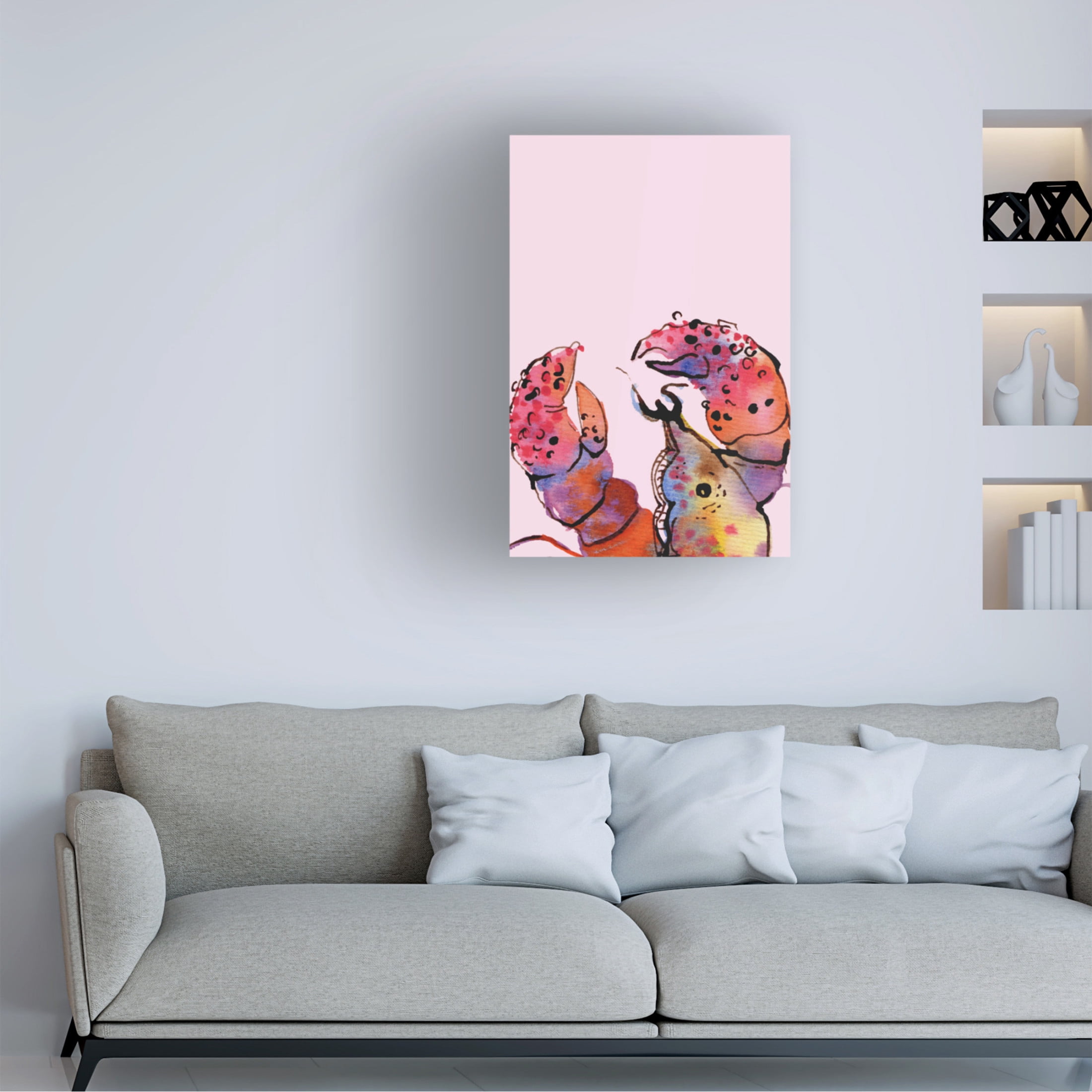 Trademark Fine Art Ania Zwara Lobster On Pink Canvas Wall Art