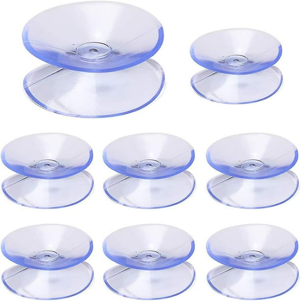 24 Ventosas De Doble Cara Transparentes | 3 Cm Y 2 Cm, PVC Antideslizante | Para Vidrio, Azulejos, Espejos