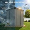 thumbnail image 5 of Homall 6x6ft Outdoor Plastic Storage Shed with Window,Weather-Resistant, Easy Assembly, Wood-Effect Garden Tool House,Dark Gray, 5 of 7