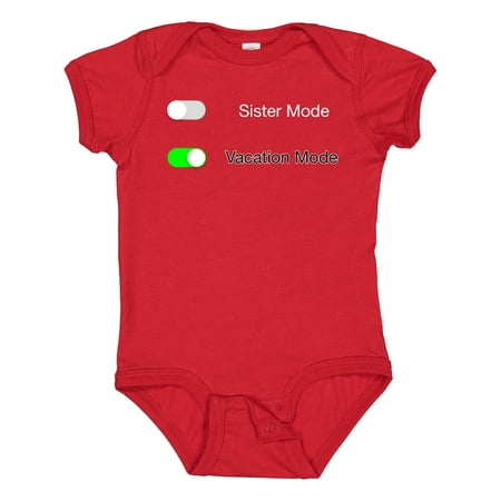 

Inktastic Vacation Mode on Sister Mode off Gift Baby Boy or Baby Girl Bodysuit