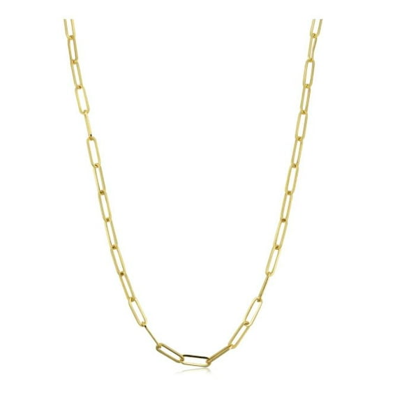 Pompeii 14k Yellow Gold 3 millimeter Paperclip Chain Necklace (,)
