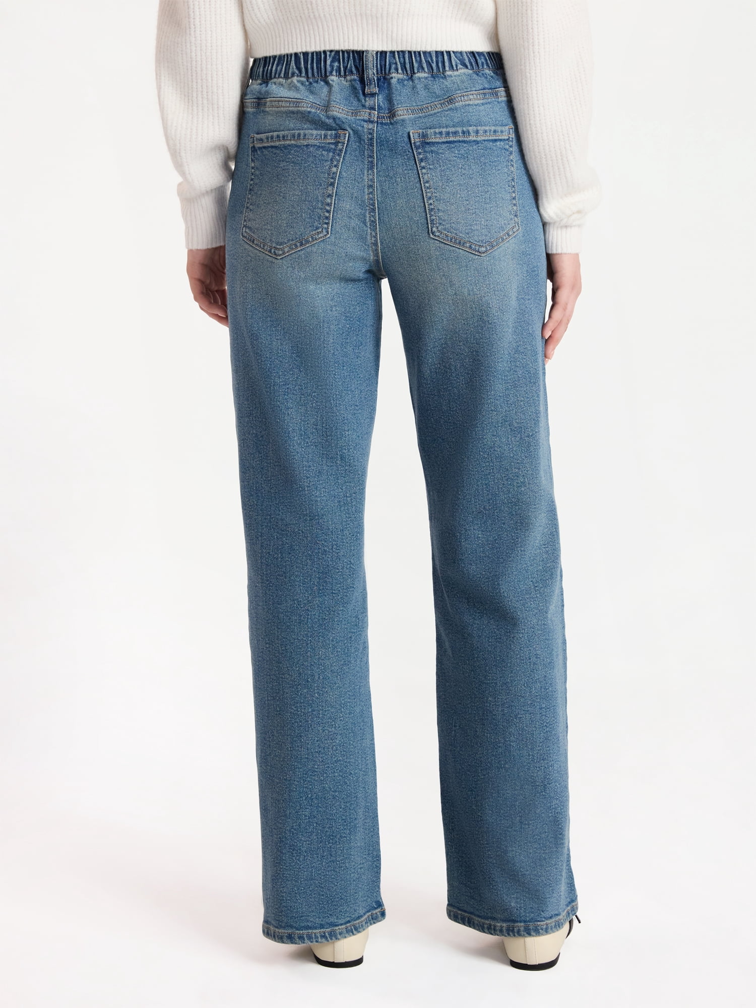 No Boundaries Studded Wide Leg Jeans, 31'' Inseam, Women’s