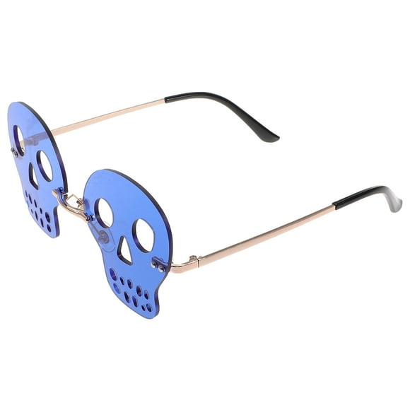 1 par de gafas de sol sin borde Patrón de calavera Gafas de sol de fiesta para mujeres para mujeres