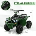 thumbnail image 4 of Costway 12V Battery Powered Kids Ride On ATV Electric 4-Wheeler Quad Car with  MP3 & Light Green, 4 of 10