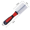 thumbnail image 2 of FRCOLOR Peigne pour Chien 2 Pcs Peigne à Poils d'Animaux Pratique Durable Double Rangée Peigne de Nettoyage pour Chiot (Rouge), 7.68"X1.97"X0.2 Pouces, 2 of 4