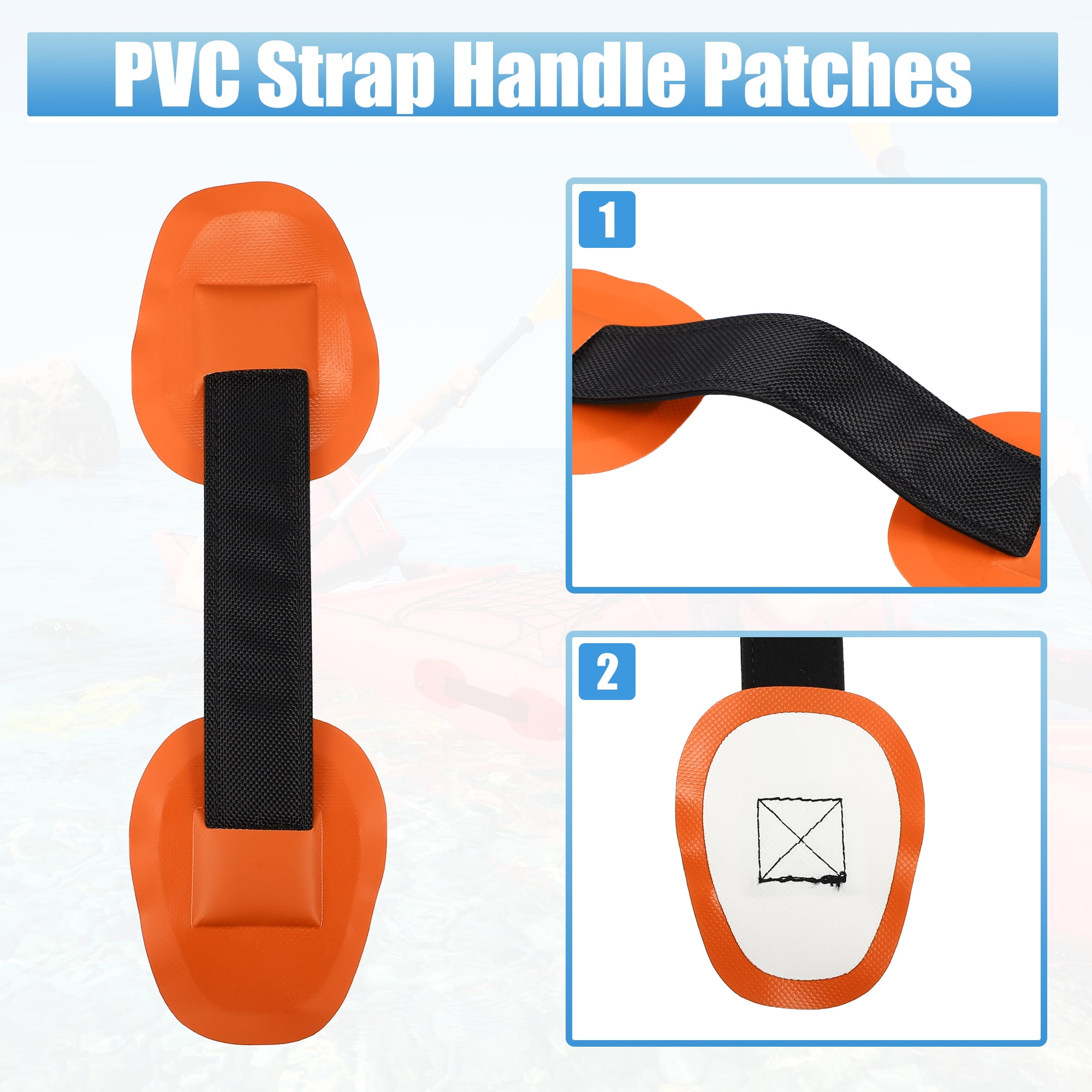 Unique Bargains Universal Strap Handle Patches for Paddle Inflatable Boats Canoe Orange