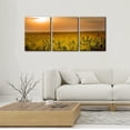 thumbnail image 2 of 3 Pieces Framed Wall Art Decorations Scenery of Golden Rice Fields at Sunrise Painting Print on Canvas Farm Landscape Wall Art for Home Office Decor Modern Artwork Ready to Hang - 12" x 16" x 3, 2 of 6