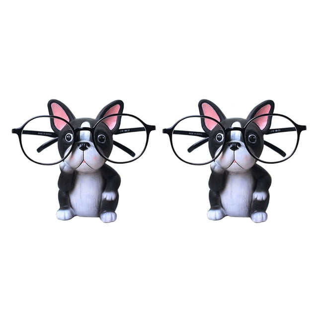 2X Puppy Dog Glasses Holder Stand Retenedores de Gafas Gafas de Sol Display Cute Animal Design Gift (Bulldog)