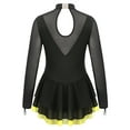 thumbnail image 4 of Zaldita Girls Kids Long Sleeve Mesh Splice Figure Skating Dress for Ballet Dance Gymnastics Leotard Competition Dancewear Yellow 10, 4 of 7