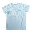 thumbnail image 3 of Womens Athletic Tops T Shirt Loose Fit Athletic Tops for Women T Shirt Women Long Sleeve for Layering Shirts Workout Shirts Womens Summer Top Top Short Sleeve Blue M, 3 of 4