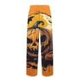 thumbnail image 3 of ASDFVBKG Men's Pajama Pants Ghosts and Pumpkins Halloween Cotton Long Sleepwear Lounge Pants Orange 3XL, 3 of 5