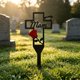 thumbnail image 5 of Placa conmemorativa de cementerio de metal con acentos de corazón, marcador de tumba de recuerdo con la inscripción "Te extraño" en letra cursiva, estaca para jardín y decoración de cementerio., 5 of 8