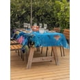 thumbnail image 3 of Outdoor Tablecloth with Umbrella Hole for Patio/Picnic/Party/Camping, Blue Turtle Coastal Waterproof Table Cloth Rectangle Table Cover Washable, Summer Beach Nautical Ocean Coral (60"x 120"), 3 of 8