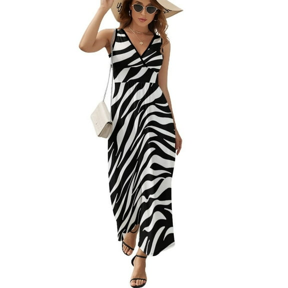 Animal Print Patterns Sleeveless Dress Woman Fashion Long Dresses Women's Summer Suit Dress 2025