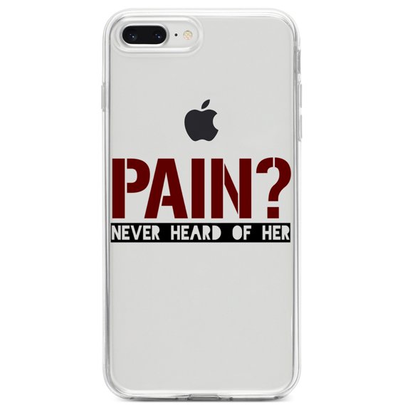 DistinctInk Clear Shockproof Hybrid Case for iPhone 7 PLUS / 8 PLUS (5.5" Screen) TPU Bumper Acrylic Back Tempered Glass Screen Protector - Pain? Never Heard of Her