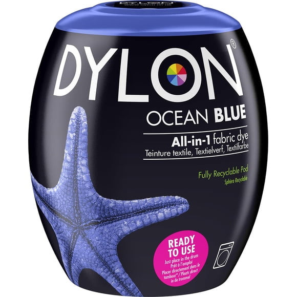 Tinte para tela Dylon Azul Océano 350 g (paquete de 1) para 600 g de tela