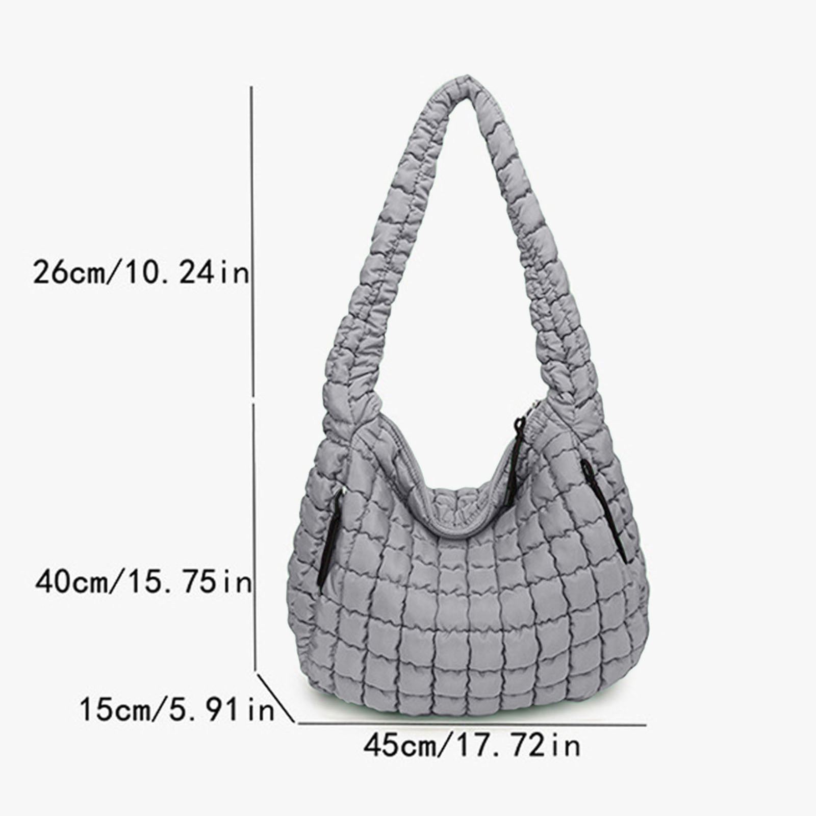 Hvyesh Puffer Tote Bag for Women Quilted Tote Bag Large Crossbody Bag Puffy Bag Lightweight Carryall Bag for Women