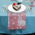 thumbnail image 4 of Qinduosi White Bunny Cloth Napkins, Dinner Napkins Washable Reusable Polyester Table Napkins for Parties, Weddings and Dinners 2 PCS, 4 of 7