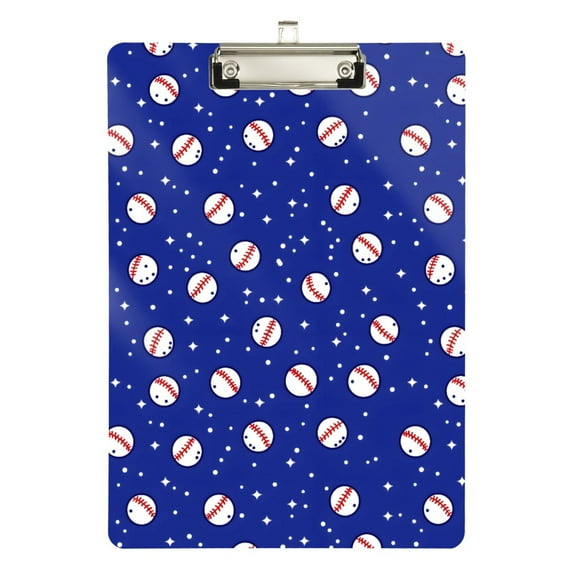 ALAZA Plastic Clipboard A4 Letter Size Decorative Clipboards for Students Women Men 9" x 12.5" Baseball and Star
