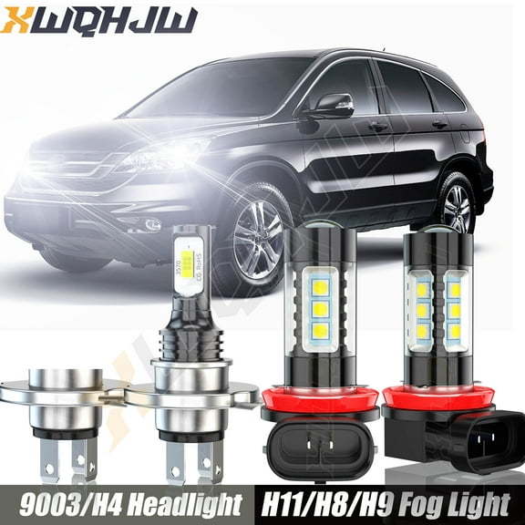 For Honda CRV 2007-2010 Combo H4 H11 LED Headlight Kit Bulbs   Fog Lights Pack of 4