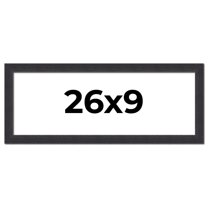 26x9 Frame Black Real Wood Picture Frame Width 1.25 Inches | Interior Frame Depth 0.5 Inches |