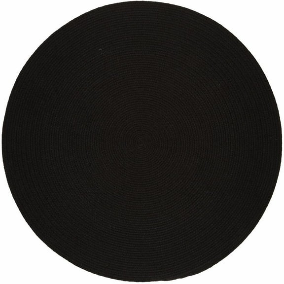 Rhody Rug  Solid 8' Round Rug Black