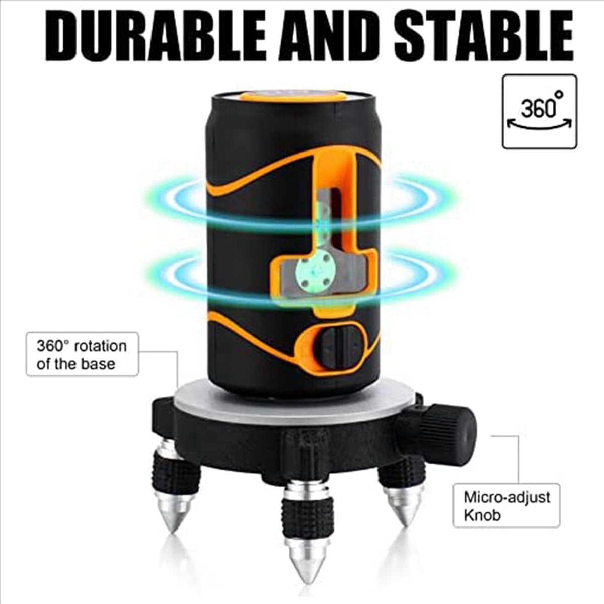 2X 360°Adjust Laser Level Adapter Rotating Base for Laser Level Tripod Connector Pivoting Base Fine Tuning Holder