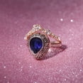 thumbnail image 3 of Bright Zircon Ring Round Blue Stone Jewelry Fashion Jewelry Engaged Ring For Women, 3 of 9
