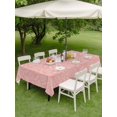 thumbnail image 3 of Outdoor Tablecloth with Umbrella Hole and Zipper, Easter Egg Rectangle Table Cloth 52x70 Inch Waterproof Tablecloth, Pink Flowers Leaves Line Hand-draw Picnic Table Cover for Patio Camping, 3 of 7