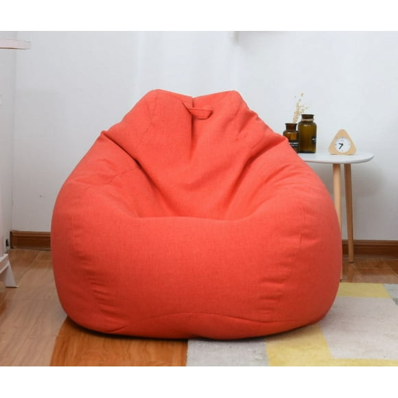 1pcs Stuffed Storage Bean Bag Chair Cover (No Filler) -90*110cm-Cotton Linen Memory Foam Beanbag Replacement Cover,watermelon red