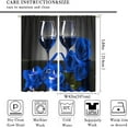 thumbnail image 2 of Blue Rose Wine Curtains Romantic 3D Rose Wine Glass Blossom Floral Flower Petals Valentines Curtain with Rod Pocket for Bedroom Living Room Drapes Window Treatments 2 Panels Set 84x84in, 2 of 6