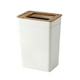 thumbnail image 1 of GOOHOCHY Papeleras minimalistas, prácticas, para cocina, baño, con tapa de madera, tamaño S, 1 of 8