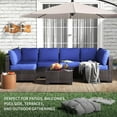 thumbnail image 5 of GAOMON 7 Pieces Outdoor Patio Furniture Set, Wicker Sectional Sofa Set Rattan Modular Patio Conversation Sets with Cushions Couch Set & Coffee Table for Outside, Garden, Balcony, Porch，Blue, 5 of 8