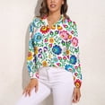 thumbnail image 3 of Polish Folk Art Floral Pattern Long Sleeve Blouse Woman Streetwear Casual Shirts Summer Oversize Woman Streetwear Clothing Birthday Present, 3 of 7