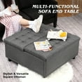 thumbnail image 7 of Magic Union 35 Inch Extra Large Ottoman with Storage, Large Square Storage Ottoman Coffee Table with Lift Top Tufted Linen Look upholstered Ottomans for Living Room-Gray, 7 of 7