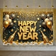 thumbnail image 6 of Gold Theme Happy New Year Banner Shiny Design New Year Banner Star Decor Balloon Pattern Celebration Banner for New Year Party Indoor Decoration Holiday Celebration, 6 of 9