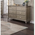 thumbnail image 4 of Bedroom Furniture 6pc Set Est King Size Bed w Storage Drawers FB Dresser Mirror Nightstands Chest Grey Wooden Classic HB FB, 4 of 7