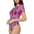 thumbnail image 2 of The Xecao Tulips Flowers Women's Crew Neck Body Suit, a short-sleeved bodysuit and basic swimsuit, both comfort and style for dating and daily life, 2 of 9