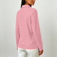 thumbnail image 6 of Womens Long Sleeve Polo Shirts Button Down Soft Breathable Collared Retro Golf Office Everyday Tops, 6 of 7