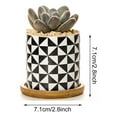 thumbnail image 2 of Plant Pot Cylindrical Flowerpot 7.5x7.6cm Geometric Pattern Simple Black White Nordic Style Home Decor Ceramic Vase, 2 of 2