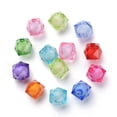 thumbnail image 2 of 500 g Transparent Acrylic Beads Bead in Bead Faceted Cube Mixed color 10x9x9mm Hole: 2mm about 1050pcs/500g, 2 of 7